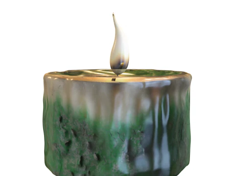 Mossy Ritual Candle 3D Model