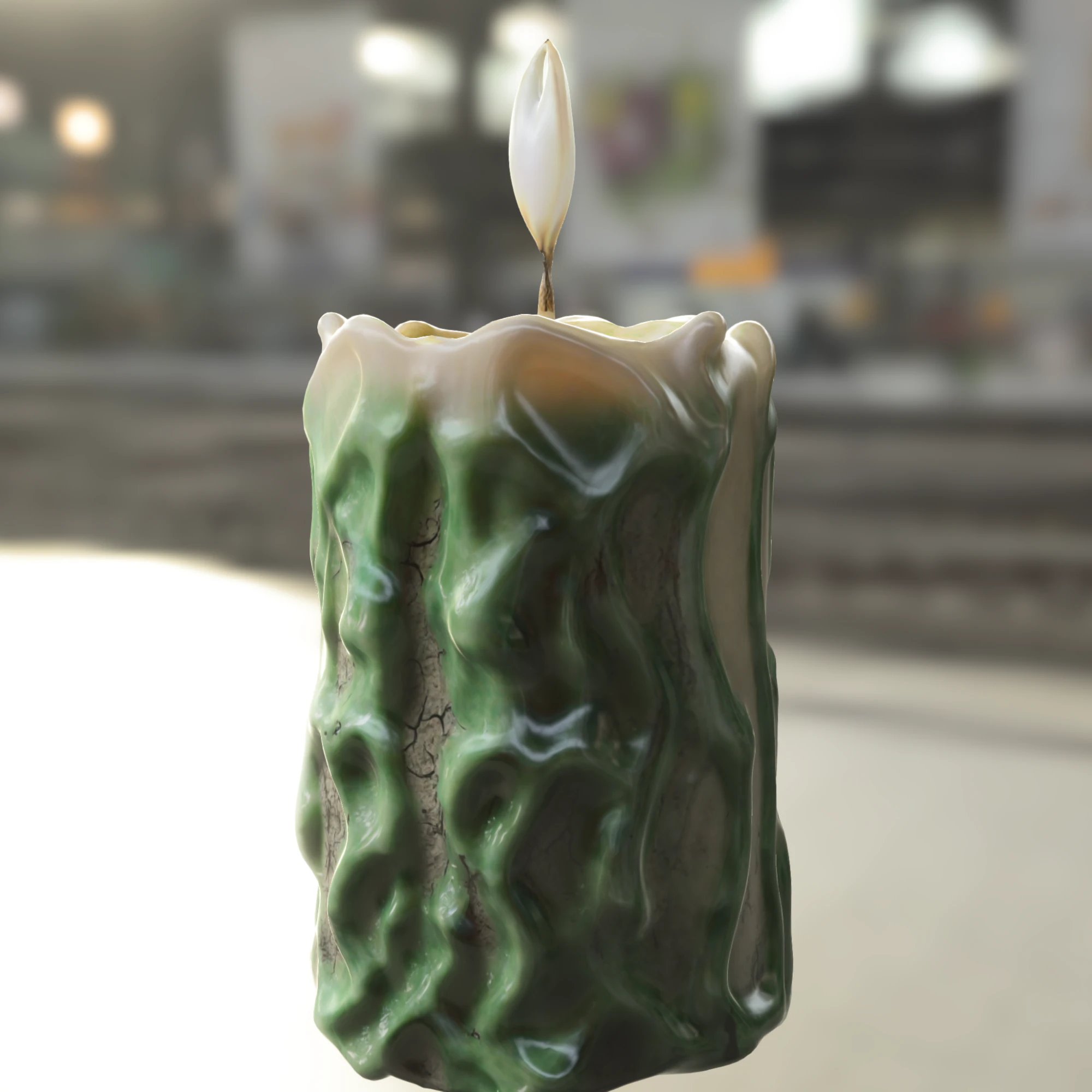 Corrupted Swamp Candle 3D Model .c4d .max .obj .3ds .fbx .stl .blend 