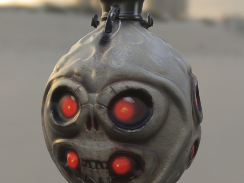 Demonic Soul Flask Model 3D