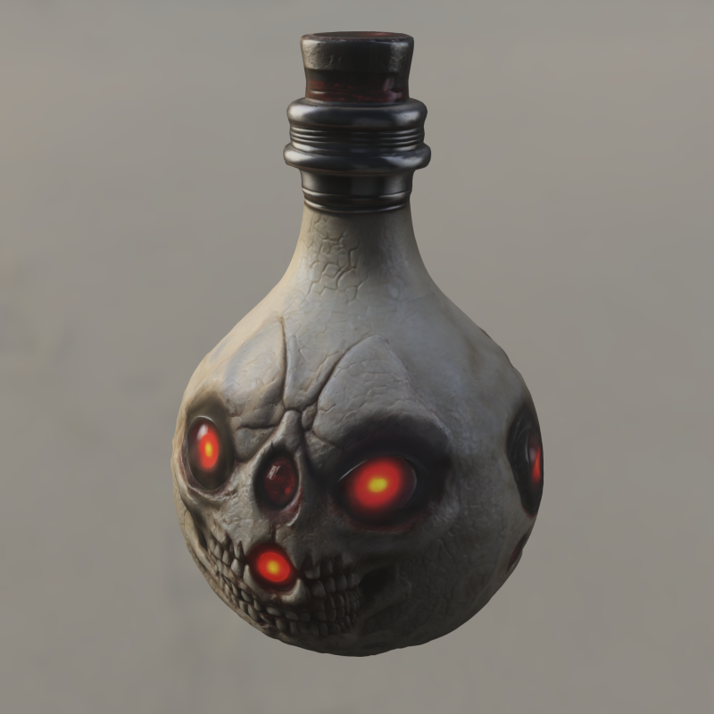 Infernal Skull Flask 3D 模型 .c4d .max .obj .3ds .fbx .stl .blend 