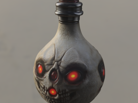Infernal Skull Flask Model 3D