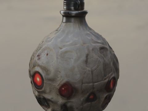 Grinning Skull Flask 3D मॉडल