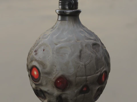 Grinning Skull Flask 3D Model