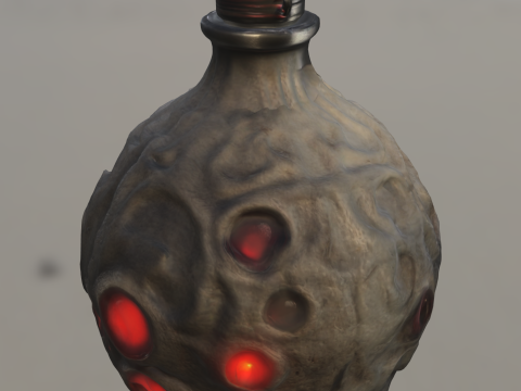 Grinning Skull Flask 3D मॉडल