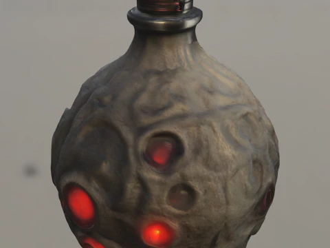 Grinning Skull Flask 3D Model