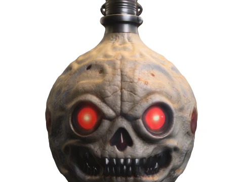 Grinning Skull Flask 3D Model