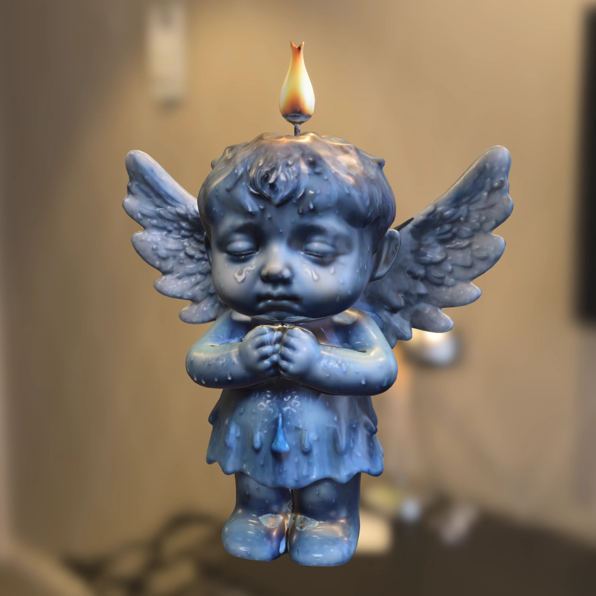 Crying Candle Angel 3D Model .c4d .max .obj .3ds .fbx .stl .blend 
