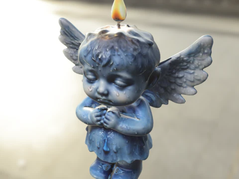 Crying Candle Angel 3D Model