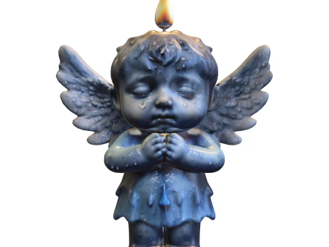Crying Candle Angel 3D Model
