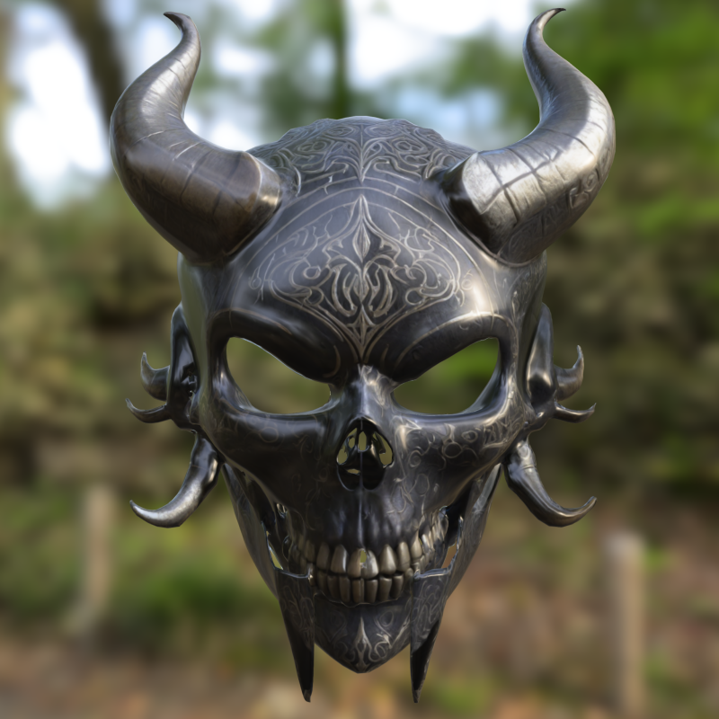 Demonic Skull Mask 3D 模型 .c4d .max .obj .3ds .fbx .stl .blend 