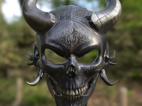Demonic Skull Mask 3D Model