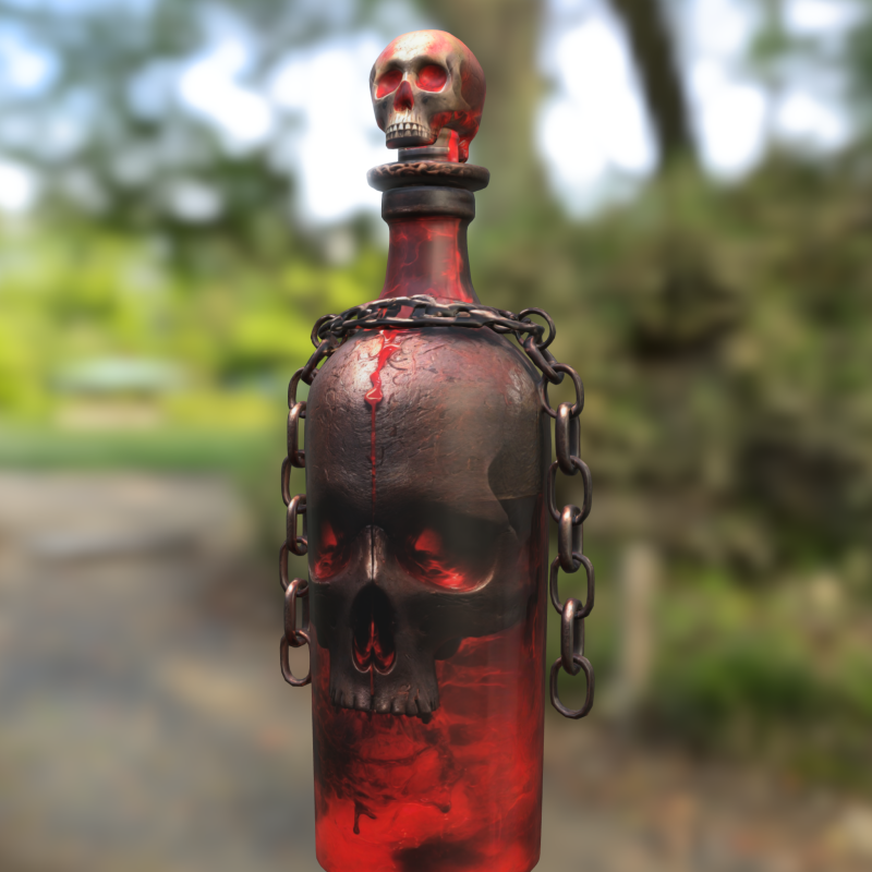 Cursed Blood Potion Bottle 3D Model .c4d .max .obj .3ds .fbx .stl .blend 