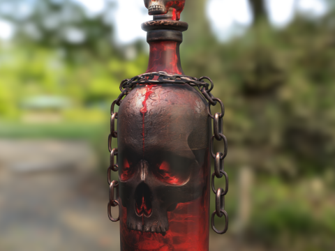 Cursed Blood Potion Bottle 3D Model