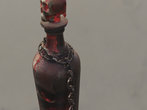 Cursed Blood Potion Bottle 3D Model