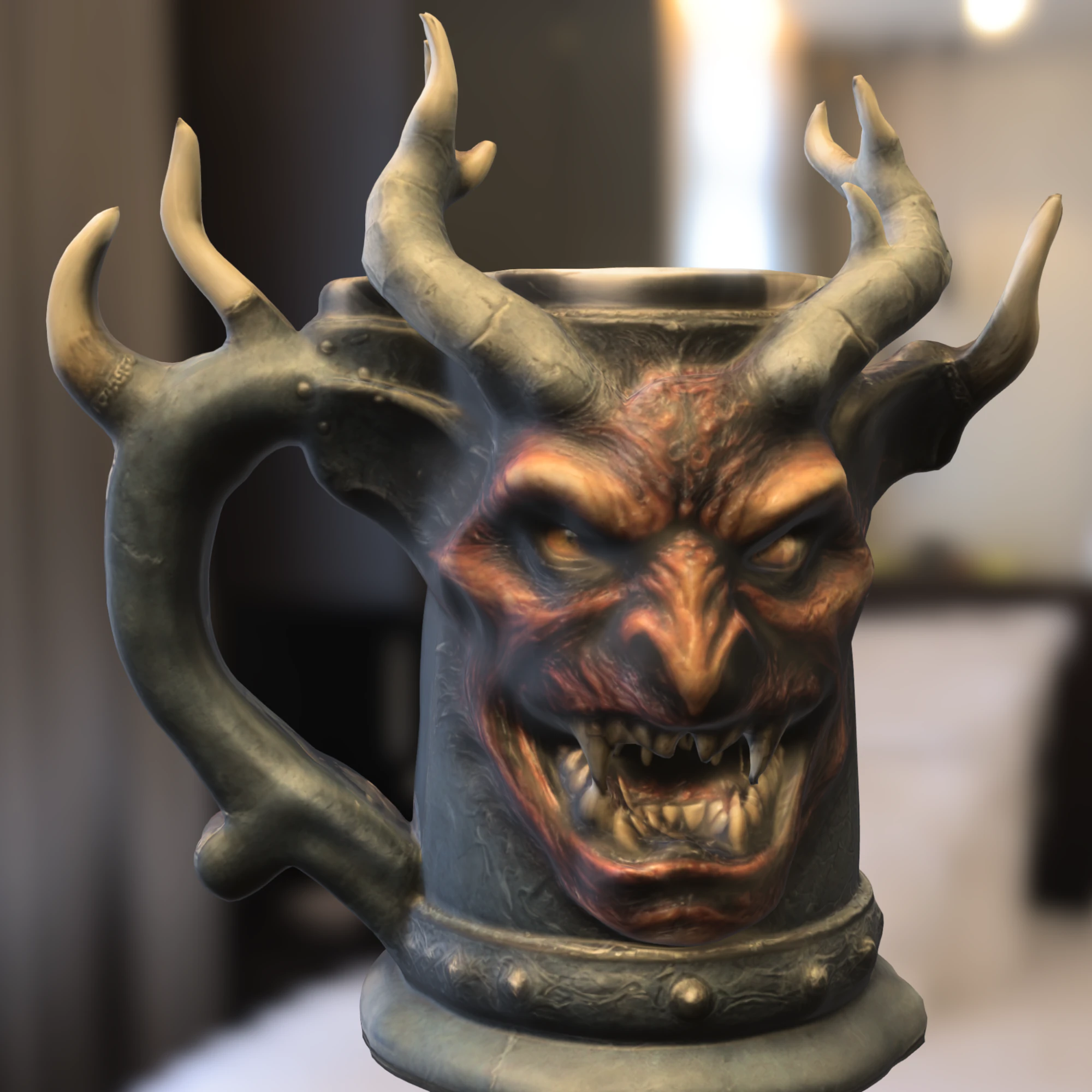 Infernal Demon Mug 3D Model .c4d .max .obj .3ds .fbx .stl .blend