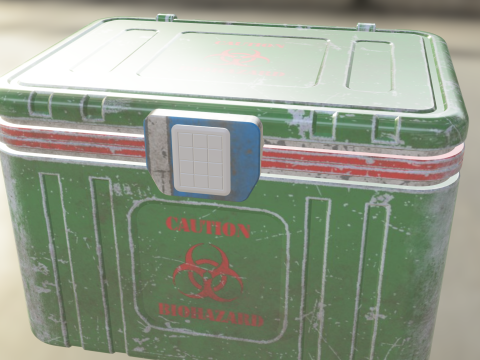 Biohazard Storage Crate Contaminated Supply Case 3D Model