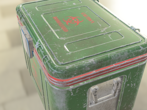 Biohazard Storage Crate Contaminated Supply Case 3D Model