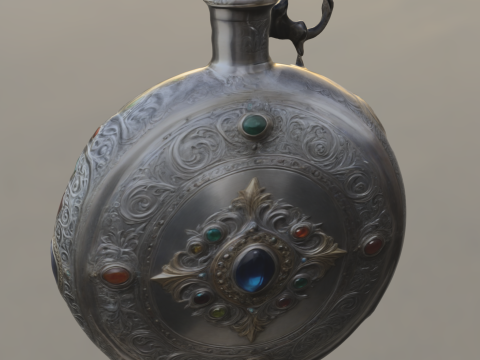 Ancient Gem Encrusted Flask Modèle 3D