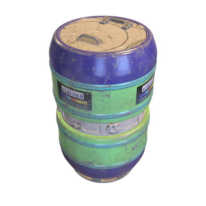 Toxic Industrial Barrel Sci-Fi Hazardous Waste Container 3D Modell .c4d .max .obj .3ds .fbx .stl .blend