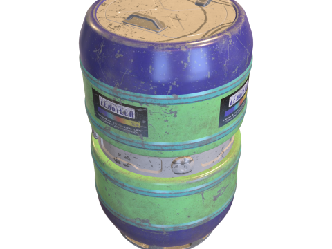 Toxic Industrial Barrel Sci-Fi Hazardous Waste Container 3D Model