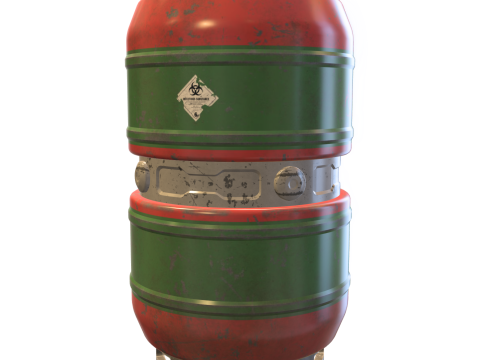 Toxic Industrial Barrel Sci-Fi Hazardous Waste Container 3D Modell