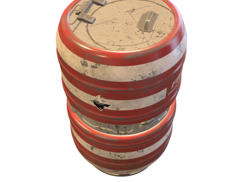 Toxic Industrial Barrel Sci-Fi Hazardous Waste Container 3D Modell