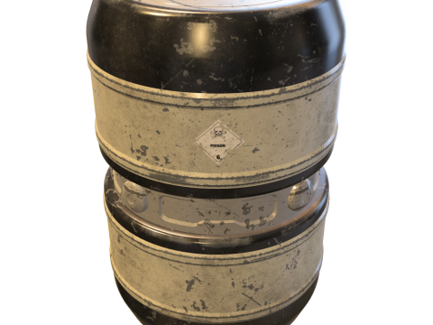 Toxic Industrial Barrel Sci-Fi Hazardous Waste Container 3D Modell