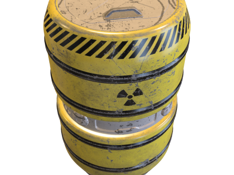 Toxic Industrial Barrel Sci-Fi Hazardous Waste Container 3D Modell