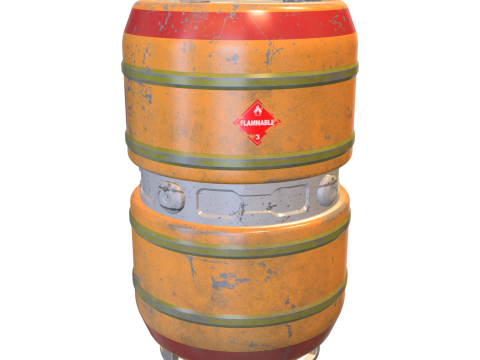 Toxic Industrial Barrel Sci-Fi Hazardous Waste Container 3D Modell
