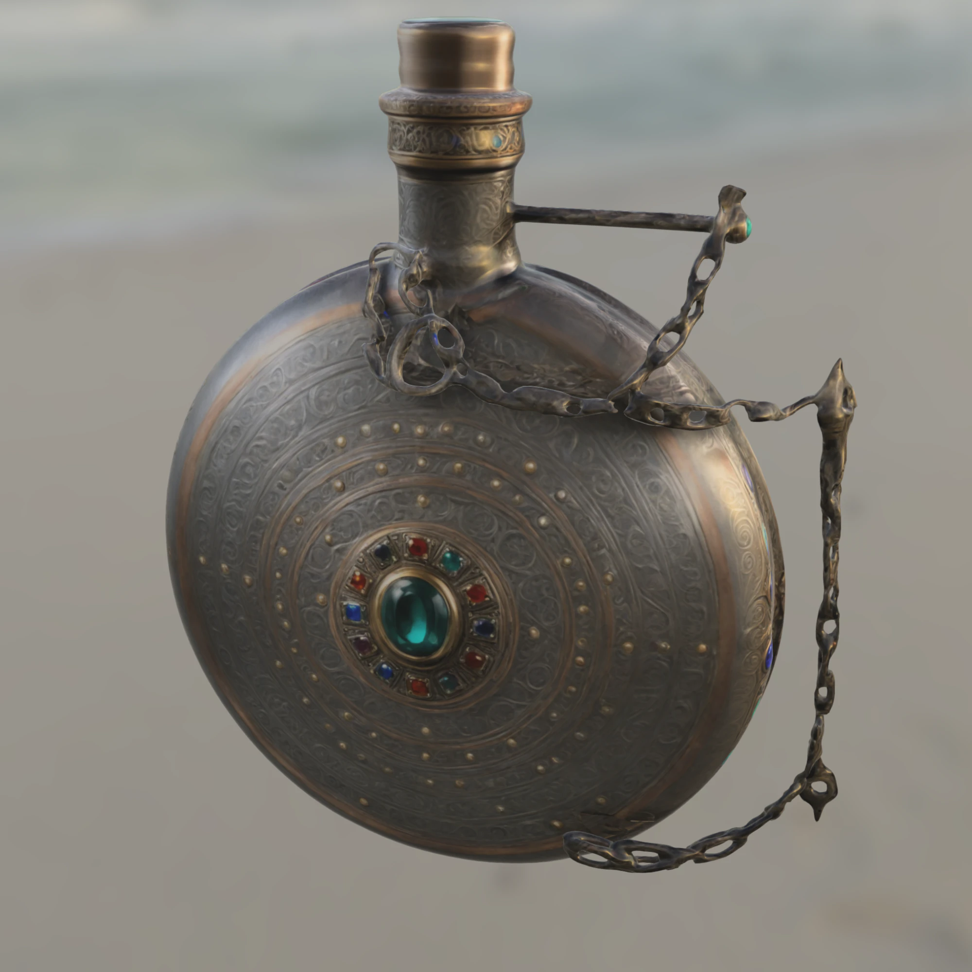 Ornate Fantasy Potion Flask 3D Model .c4d .max .obj .3ds .fbx .stl .blend 