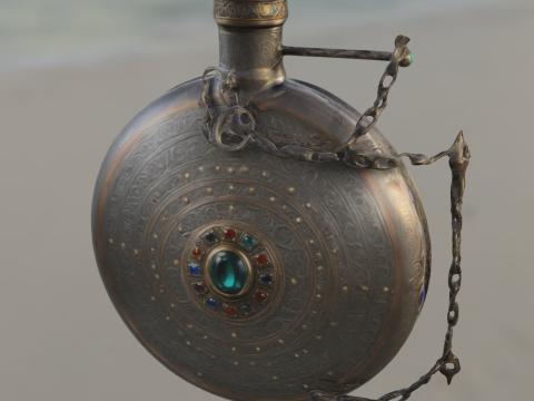 Ornate Fantasy Potion Flask 3D Model