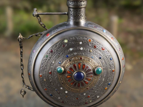 Ornate Fantasy Potion Flask 3D Model