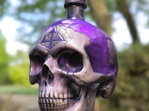 Cursed Skull Elixir Bottle 3D Model