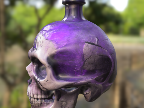 Cursed Skull Elixir Bottle Modello 3D