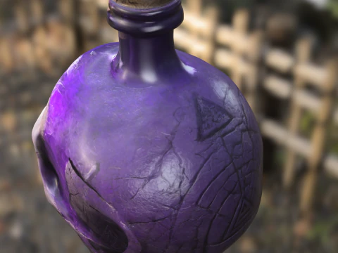 Cursed Skull Elixir Bottle 3D Model