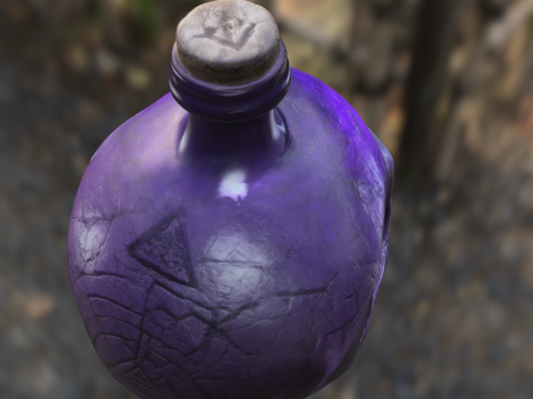 Cursed Skull Elixir Bottle Modello 3D