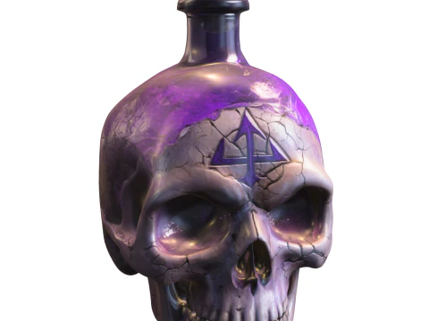 Cursed Skull Elixir Bottle 3D Model