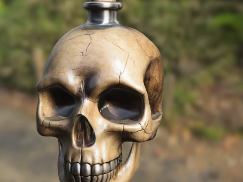 해골 병 소품 3D 모델