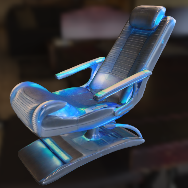 Futuristic Recliner Chair Sci-Fi Model 3D .c4d .max .obj .3ds .fbx .stl .blend