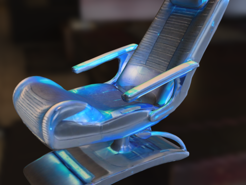 Futuristic Recliner Chair Sci-Fi 3D Model