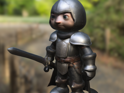 Stylized Medieval Knight Cartoon Hero 3D Model