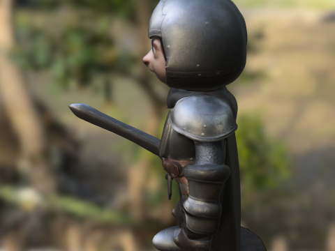 Stylized Medieval Knight Cartoon Hero 3Dモデル