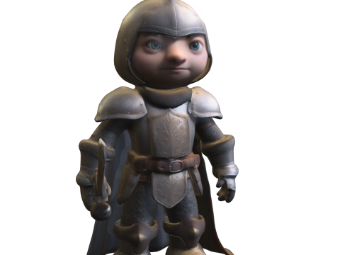 Stylized Medieval Knight Cartoon Hero 3Dモデル