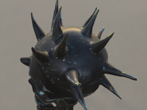 Demonic Skull Helmet with Spikes 3D 모델