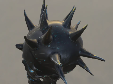 Demonic Skull Helmet with Spikes 3D Model