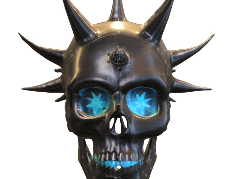 Demonic Skull Helmet with Spikes 3D Model