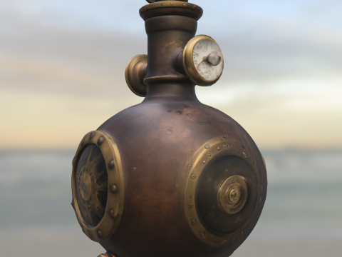 Steampunk Pressure Regulator 3D 모델