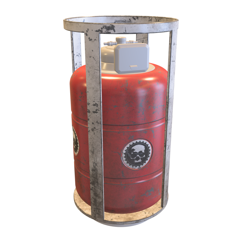 Industrial Gas Cylinder Hazardous Material Tank Modelo 3D .c4d .max .obj .3ds .fbx .stl .blend
