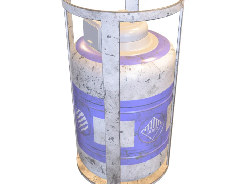 Industrial Gas Cylinder Hazardous Material Tank 3D Model