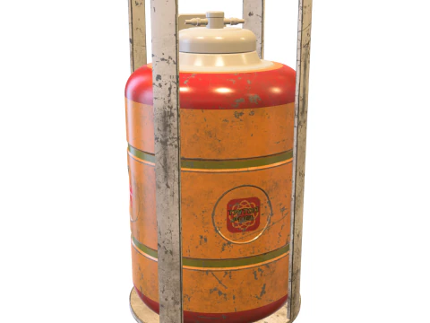 Industrial Gas Cylinder Hazardous Material Tank 3D Model